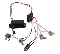 Toyvian Wiring Harness Plastic and Metal Construction 2 Tone Pots with 1 Volume 2 Band Equalizer Eq Preamp Circuit Bass Guitar Tone Control, Active Bass Pickup Suitable for Piezo