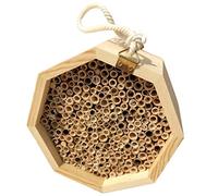 Toyvian Wooden Bee Breeding Shelter Garden House for Solitary Pollinators Durable Pine and Hanging Outdoor Nest Box Supporting Bees and Beneficial Insects in Gardens