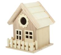 Toyvian Wooden Bird House for Outdoor Garden Decor Creative House-Shaped Bird Nesting Box with Hanging Hook for Backyard Wildlife Random Style