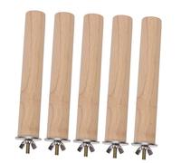 Toyvian Wooden Bird Perch Stand for Parrots 1.5x10cm Natural Cage Accessory Grinding Stick 5pcs Set for Parakeets Cockatiels and Small Birds