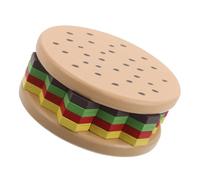 Toyvian Wooden Burger Stacking for Preschoolers Montessori with Multilevel Challenge Fine Motor Skill Building Game for Boys and Early Learning and Spatial Reasoning Development