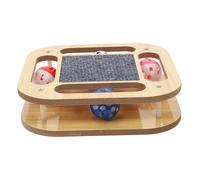 Toyvian Wooden Cat Scratching Board Funny Turntable Plaything for Cats Durable and Safe Material Promotes Healthy Growth for Home Use Brown