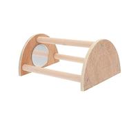 Toyvian Wooden Chicken Stand Parrot Perch Stand for Birds Mirror for Indoor Pet Parrot Playtime and Training Wood Material