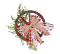 Toyvian Wooden Christmas Wreath Wheel Simulated Garland for Front Door Hanging Festive Winter Holiday Decor DIY Party Decoration with Charming Rustic Style for Walls and Doors