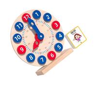Toyvian Wooden Clock for Learning Teaching Clock with Smooth Edges Educational and Math Cognition Tool for Preschool