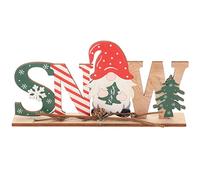 Toyvian Wooden Craft Adorn Christmas Letter Ornament Xmas Decorative Craft for Home Desktop Scene Layout Adornment Lovely Xmas Adorn Cartoon Decoration