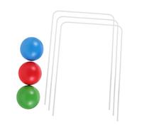 Toyvian Wooden Croquet Set for Families Outdoor Lawn Game Kit with Balls and Detachable Iron Wickets Lightweight Garden Sports for Social Play and Coordination Development