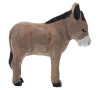 Toyvian Wooden Donkey Sculpture Hand Carved Miniature Small Animal Figurine Rustic Desk Ornament for Office and Home Decor