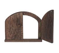 Toyvian Wooden Fairy Door Outlet Cover Double Opening Door Shape Electrical Outlet and Wall Switch Protector Made of Wood, Decorative Rustic Style, Fits Standard Sockets, for Bathrooms