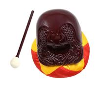 Toyvian Wooden Fish Buddhist Hall Musical Instruments Boys and Girls Percussion Natural Woodblock Stick Kit Craftsmanship for Meditation Education