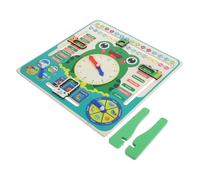 Toyvian Wooden Frog Clock and Calendar Montessori Cognitive Learning Tool for Interactive Educational Clock for Understanding Kindergarten Engaging Design for Home and Classroom Use
