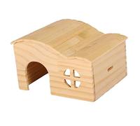 Toyvian Wooden Hamster House Hideout Small Animal Cabin No Bottom for Hamsters and Guinea Pigs 1-Piece Maze Hideaway for Rodents