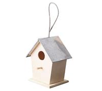 Toyvian Wooden Iron Birdhouse for Hummingbirds House Outdoor Hanging Bird Nest Rainproof Design for Garden Bird Feeders and Home Decor