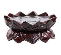Toyvian Wooden Lotus Flower Base 10x12x4.8cm Solid Maras Wood Display Stand for Buddha Statue, Vase Stand and Bonsai Pedestal, round Sculpture Holder for Home and Meditation Decor