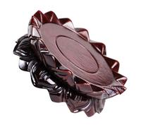Toyvian Wooden Lotus Flower Pedestal Base Round Solid Wood Display Stand for Vase Bonsai Incense Burner Space Saving Plant Holder for Home and Dorm Decor