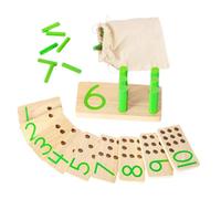 Toyvian Wooden Math Learning for Age Montessori Educational Number Cognitive Plaything Early Math Enlightenment with Rubberwood Counting Cylinders for Hand-eye Coordination and