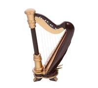 Toyvian Wooden Miniature Harp Case for Mini Musical Instrument Harp Model Ornament for Home Office Decoration for Music Lovers