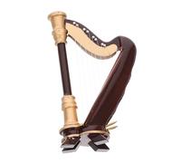 Toyvian Wooden Miniature Harp Case Music Instrument Model Box Lyre Harp Ornament