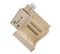 Toyvian Wooden Multi Functional Hay Feeder for Rabbit Guinea Pig Cage with Wear Resistant Food Bowl and Water Bottle Smooth Surface Safe for Small Pets Stable Structure Easy to Install and