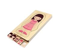 Toyvian Wooden Multilayer Body Constitution Puzzle for Over Years Educational Human Anatomy Jigsaw for Hand Eye Coordination and Logical Thinking Safe Burr Edges Parent Interaction