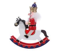 Toyvian Wooden Nutcracker Riding Rocking Horse Nutcracker Ornaments for Christmas Tree Decor Indoor Holiday Display