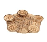 Toyvian Wooden Pentagram Candle Holder with Stand Vintage Rustic Home Decor for Wedding Table Centerpiece and Photo Prop