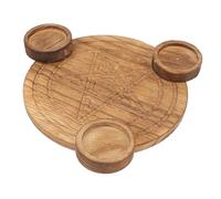Toyvian Wooden Pentagram Candlestick Small Altar Candle Holder for Divination Ceremony Spiritual Home Decor Decorative Wooden Candlestick for Sacred Energy Display