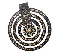 Toyvian Wooden Perpetual Wall Calendar Decorative Home Decor Accessory for Bedroom Living Office with Artistic Carved Design and Easy Wall Mounting