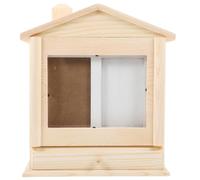 Toyvian Wooden Pet Urn Box for Ashes with Hard Structure and Elegant House Design, Brown Memorial Keepsake for Preserving Pet Memories, Simple Shaped Cremation Ashes Container