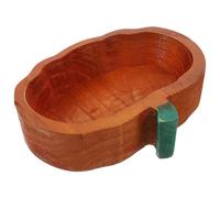 Toyvian Wooden Pumpkin Bowl and Tray Set Pumpkin Yellow Fruit Plate Vegetable Serving Platter Multipurpose Kitchen Countertop Organizer Dessert Candy Salad Bowl