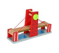 Toyvian Wooden Raised Drawbridge Train Compatible with Thomas Tracks Creative DIY Bridge Accessory for Boys and Ages