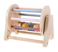 Toyvian Wooden Textile Drum for Sensory and Educational Development Sturdy Natural Wood Construction Smooth Safe Surface Cognitive Skill Building Early Learning for Boy Girl
