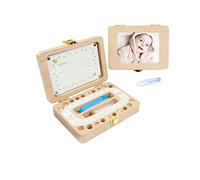 Toyvian Wooden Tooth for Boy Girl Keepsake Organizer Tooth Storage and Hair Bottle for Preserving and Newborn Memories