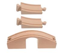 Toyvian Wooden Train Track Accessories Expansion Set with Single Arch Pieces Sturdy DIY Railway Components Compatible with Major Train for Creative