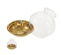 Toyvian Worship Kerosene Oil Lamp with Shade Compact Vintage Buddhist Table Decoration for Home and Temple Practical Ever-Burning Lamp for Indoor Use