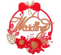 Toyvian Xi Character Decals Wedding Wall Window Decorative Stickers Red Non-Woven Fabric Embellishing Door and Wall Romantic Chinese Style Wedding Party Decoration