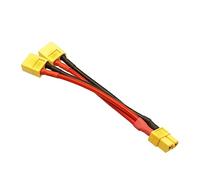Toyvian Xt60 Parallel Battery Connector Cable with One Male and Two Female Xt60 Connections, Plastic Material, Flexible Battery Mounting Position for Rc Drones and Quadcopters