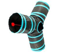 Toyvian Y-shape Cat Play Tunnel for Indoor Cats with 3 Spacious Tunnels and Small Ball Polyester Kitten for Self-entertainment and Easy Storage