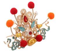 Toyvian Year's Hair Crown Chinese Hair Coronet Accessory for Wedding Rhinestone