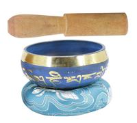 Toyvian Yoga Sound Bowl Set Decorative Meditation Bowl for Buddhism Practice Includes Cushion and Mallet for Zen Healing Random Color