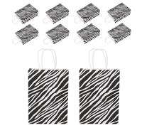 Toyvian Zebra Pattern Paper Bags with Handles 10Pcs Portable Multi-Function Bags for Party and Holiday Shopping