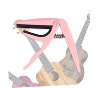 Toyvian Zinc Alloy Ukulele Capo with Spring-Loaded Clamp and Silicone Pad for Single-Handed, Protective Capo for Ukulele Fretboard, Strings Neck (Pink)