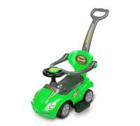 TOYZ - Push Car Walker, Baby Car Toy, Slide Car from 1 Year - Sound Panel, Shaped Seat, Comfortable Backrest, Imitation Displays, Storage Space for Treasures - Race Car Green