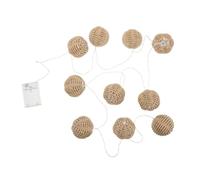 TOYZFRIENDY 10 LED Battery-Powered Outdoor Rattan Ball String Lights, 6.8cm Imitation Wicker Spheres for Patio and Indoor Party Decorations, Fairy Lanterns for Garden and Wedding Use