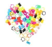 TOYZFRIENDY 100pcs Plastic Pigeon Foot Rings with Clip Identification Bands for Poultry Material Lightweight Leg Bands for Chickens Ducks Racing Pigeons and Birds