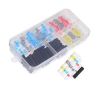 TOYZFRIENDY 102pcs Heat Shrink Wire Butt Connectors with Integrated Solder Rings Insulated Electrical Butt Splice Kit for Automotive and Industrial Wiring Applications