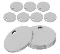 TOYZFRIENDY 10Pcs 20Mm Stainless Steel Blank Dog Tags Metal Stamping Pendants for Pet Id Engraving Jewelry Making Kit Sturdy Steel Charms for DIY Craft