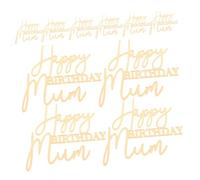TOYZFRIENDY 10pcs Acrylic Happy Birthday Mom Cake Toppers Sturdy Reusable Cake Decorations for Women's Birthday Party Favors Stylish Mother's Day Cupcake Picks