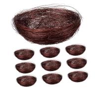 TOYZFRIENDY 10pcs Birds Perching Nest Artificial Handmade Bird Nest with Wear-resistant Thread Material for Easter Party Garden Home Decoration