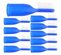 TOYZFRIENDY 10pcs Blue Half-Finger Soft Bristle Toothbrushes Portable Mini Finger Toothbrushes Short Handle Oral Cleaning Brushes for Prison and Hospital Use